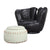ACME All Star Baseball: Black Glove Chair, White Ottoman Accent Chair Model 5522