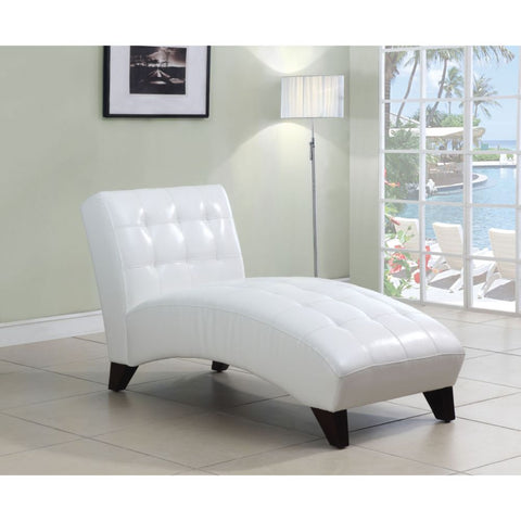 ACME Anna White PU Chaise Model 15037