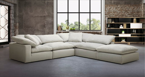 Divani Casa Unity Modern White L Shaped Reversible Sectional Sofa