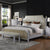 ACME House Marchese Beige PU & Pearl Gray Finish Queen Bed Model 28890Q