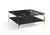 Modrest Dorian Modern Black Marble & Ebony Square Coffee Table