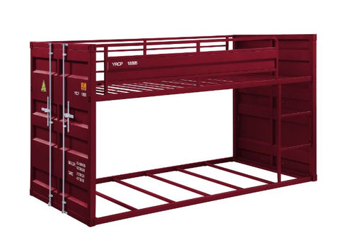ACME Cargo Red Finish Twin/Twin Bunk Bed Model 38280