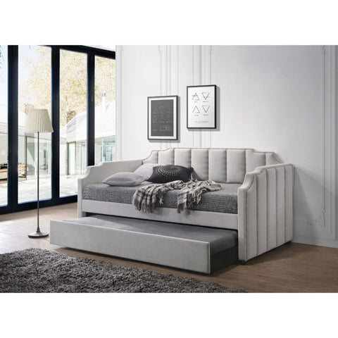 ACME Peridot Dove Gray Velvet Daybed Model 39410