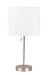 ACME Vassy White Shade & Brush Silver Table Lamp Model 40042
