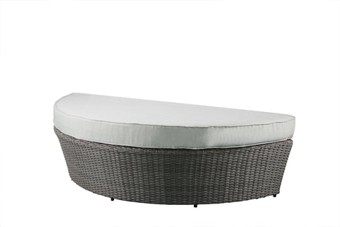 ACME Glynn Beige Fabric & Gray Wicker Patio Sofa & Ottoman Model 45025