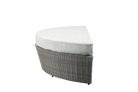 ACME Glynn Beige Fabric & Gray Wicker Patio Sofa & Ottoman Model 45025