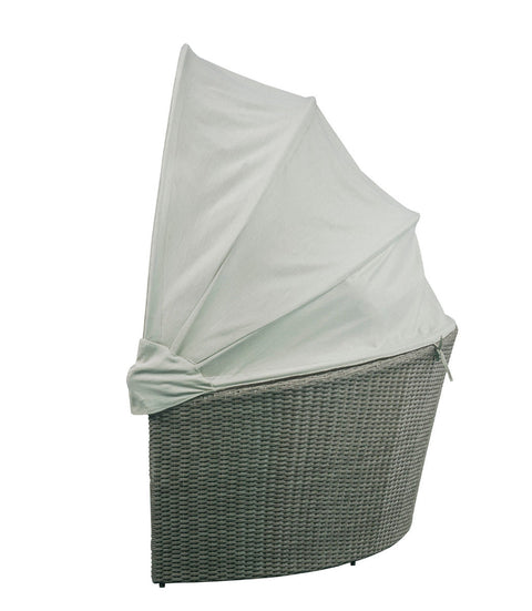 ACME Glynn Beige Fabric & Gray Wicker Patio Sofa & Ottoman Model 45025