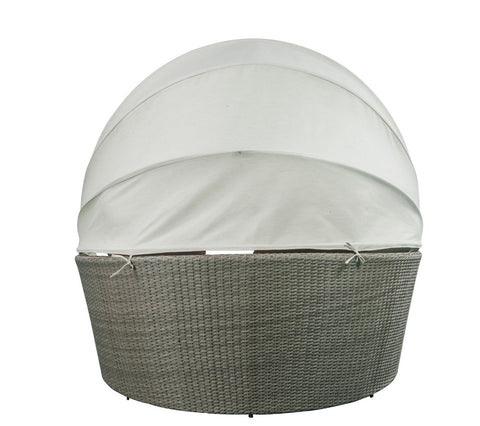 ACME Glynn Beige Fabric & Gray Wicker Patio Sofa & Ottoman Model 45025