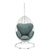 ACME Simona Green Fabric & White Wicker Patio Swing Chair Model 45032