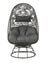 ACME Hikre Clear Glass, Charcaol Fabric & Black Wicker Patio Lounge Chair Model 45113