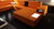 Divani Casa Polaris Contemporary Orange Bonded Leather U Shaped Sectional Sofa with Lights
