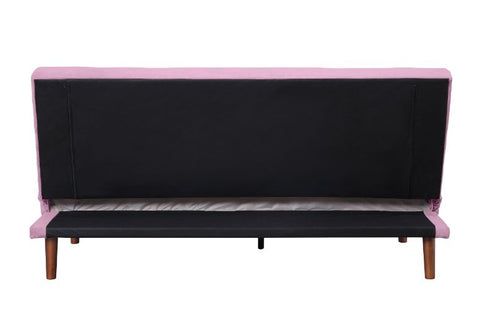 ACME Yolandi Pink Velvet & Dark Walnut Finish Futon Model 57200