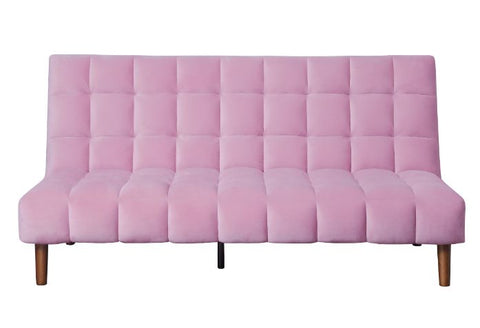 ACME Yolandi Pink Velvet & Dark Walnut Finish Futon Model 57200