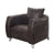 ACME Kalona Distress Chocolate Top Grain Leather & Aluminum Accent Chair Model 59717