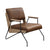 ACME Eacnlz Cocoa Top Grain Leather & Matt Iron Finish Accent Chair Model 59947