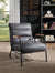 ACME Nignu Gray Top Grain Leather & Matt Iron Finish Accent Chair Model 59950