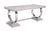 ACME Zander White Printed Faux Marble & Mirrored Silver Finish Dining Table Model 68250