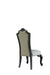ACME House Delphine Two Tone Ivory Fabric, Beige PU & Charcoal Finish Side Chair Model 68832