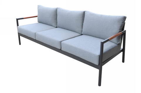 Divani Casa Kiowa Modern Outdoor Grey & Black Sofa Set