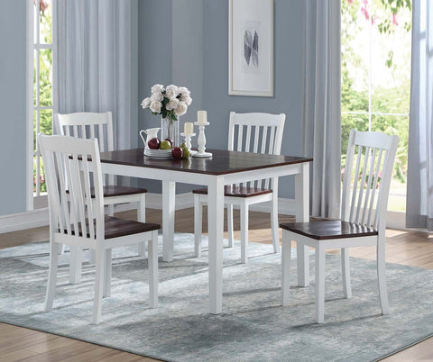 ACME Green Leigh White & Walnut Dining Table Model 77075