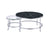 ACME Virlana Clear Glass, Faux Black Marble & Chrome Finish Coffee Table Model 82475