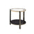 ACME Thistle Clear Glass, Faux Black Marble & Champagne Finish End Table Model 83307