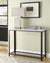 ACME Taurus White Printed Faux Marble & Black Finish Accent Table Model 83969