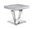 ACME Satinka Light Gray Printed Faux Marble & Mirrored Silver Finish End Table Model 87219