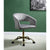 ACME Hopi Gray Velvet & Gold Office Chair Model 92940