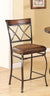 ACME Tavio Fabric & Black w/Gold Brush Counter Height Chair Model 96059