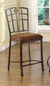 ACME Tavio Fabric & Black w/Gold Brush Counter Height Chair Model 96062