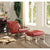 ACME Quinto Antique Red Top Grain Leather & Stainless Steel Accent Chair Model 96672