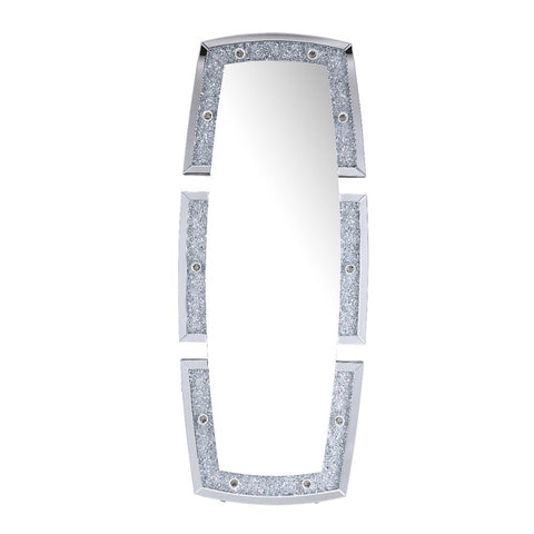 ACME Noralie Mirrored & Faux Diamonds Accent Floor Mirror Model 97759