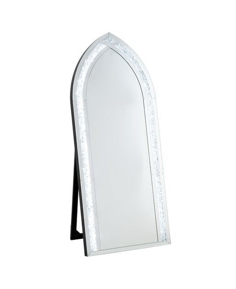 ACME Noralie Mirrored & Faux Diamonds Floor Mirror Model 97981