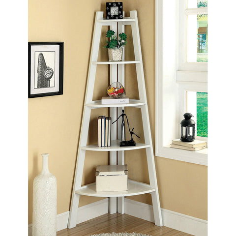 Furniture Of America Lyss White Transitional Ladder Shelf Model CM-AC6214WH