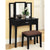 Furniture Of America Potterville Black Transitional Vanity Table With Stool Model CM-DK6490BK