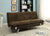 Furniture Of America Gallagher Dark Brown Contemporary Futon Sofa With Bluetooth Speaker, Brown Model CM2675BR