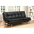 Furniture Of America Hauser Black/Chrome Contemporary Futon Sofa, Black Model CM2677BK