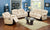 Furniture Of America Barbado Ivory Transitional Sofa + Love Sea Table + Chair Model CM6827-3PC