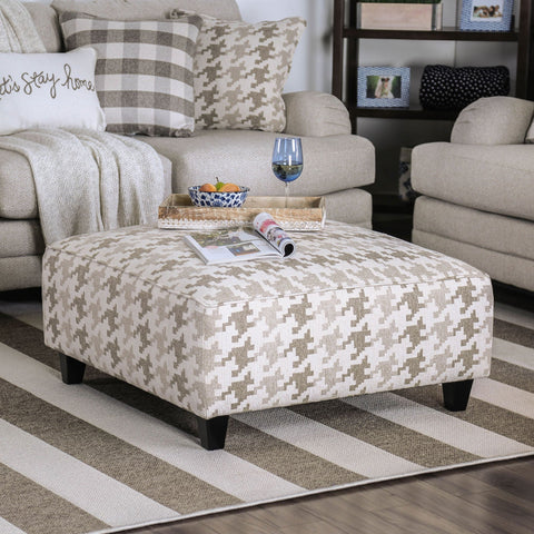 Furniture Of America Christine Light Gray/Pattern Transitional Ottoman Model SM8280-OT