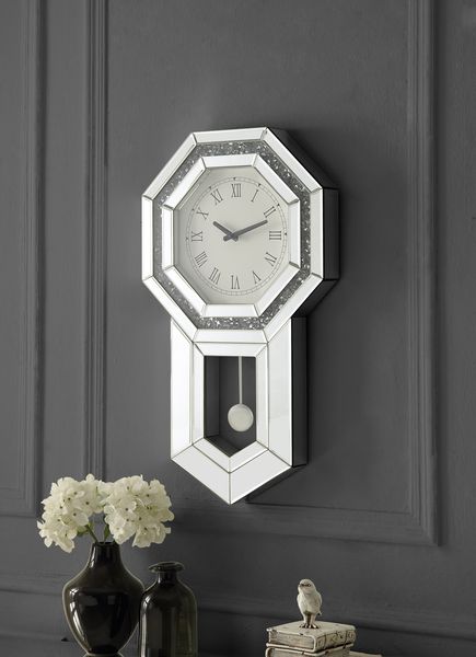 ACME Noralie Mirrored & Faux Diamonds Wall Clock Model AC00421