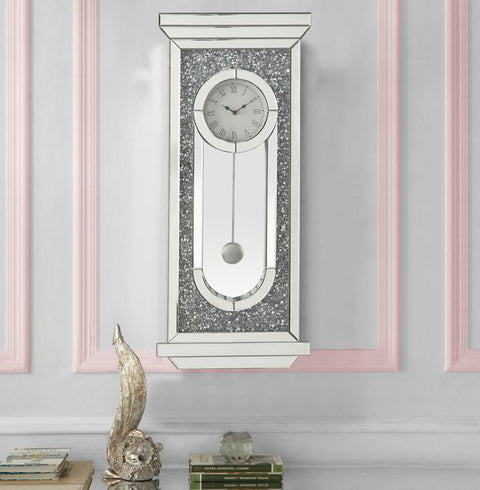 ACME Noralie Mirrored & Faux Diamonds Wall Clock Model AC00422