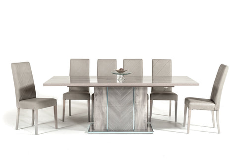 Nova Domus Alexa Italian Modern Grey Dining Table Set