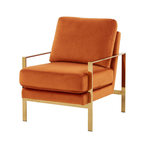 Divani Casa Bayside Modern Orange Fabric Accent Chair