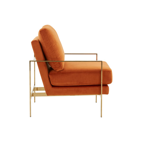 Divani Casa Bayside Modern Orange Fabric Accent Chair