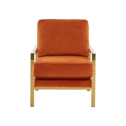 Divani Casa Bayside Modern Orange Fabric Accent Chair