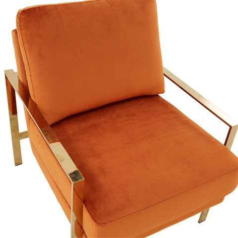 Divani Casa Bayside Modern Orange Fabric Accent Chair