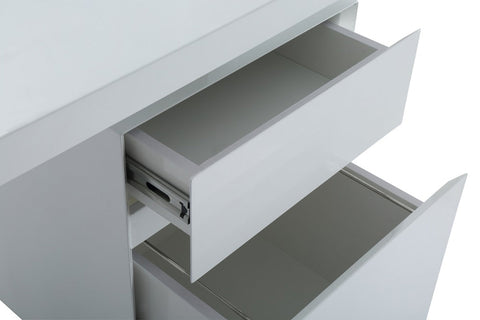 Modrest Carson Modern White & Stainless Steel Desk