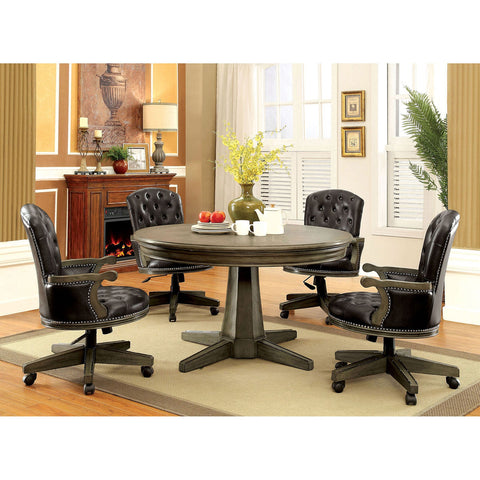 Furniture Of America Yelena Gray Transitional 5-Piece Dining Table Set Model CM-GM357T-5PC