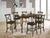 Furniture Of America Buhl Burnished Oak/Espresso Industrial 7-Piece Counter Height Dining Table Set Model CM3148PT-7PC